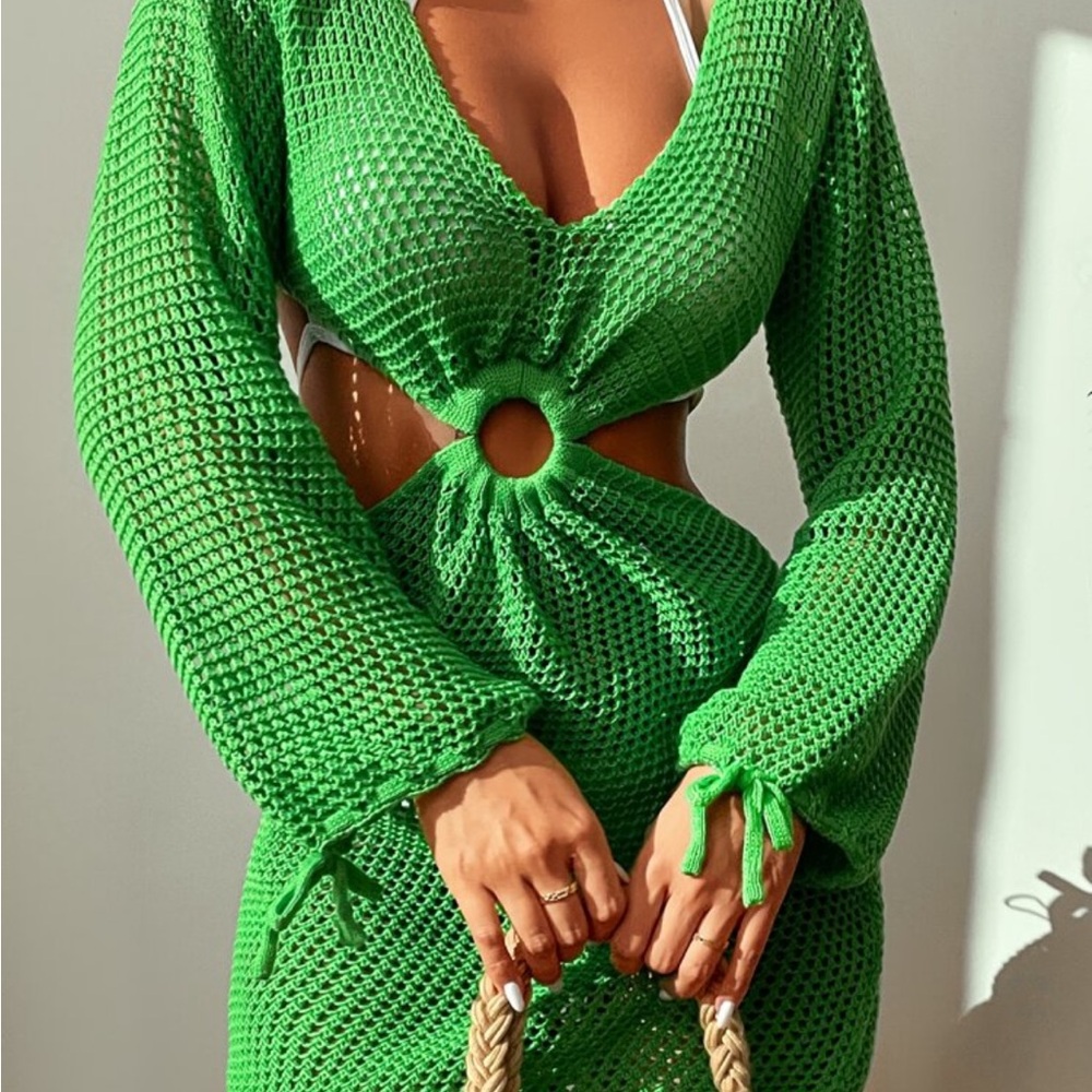 Vibrant Green Knit Dress